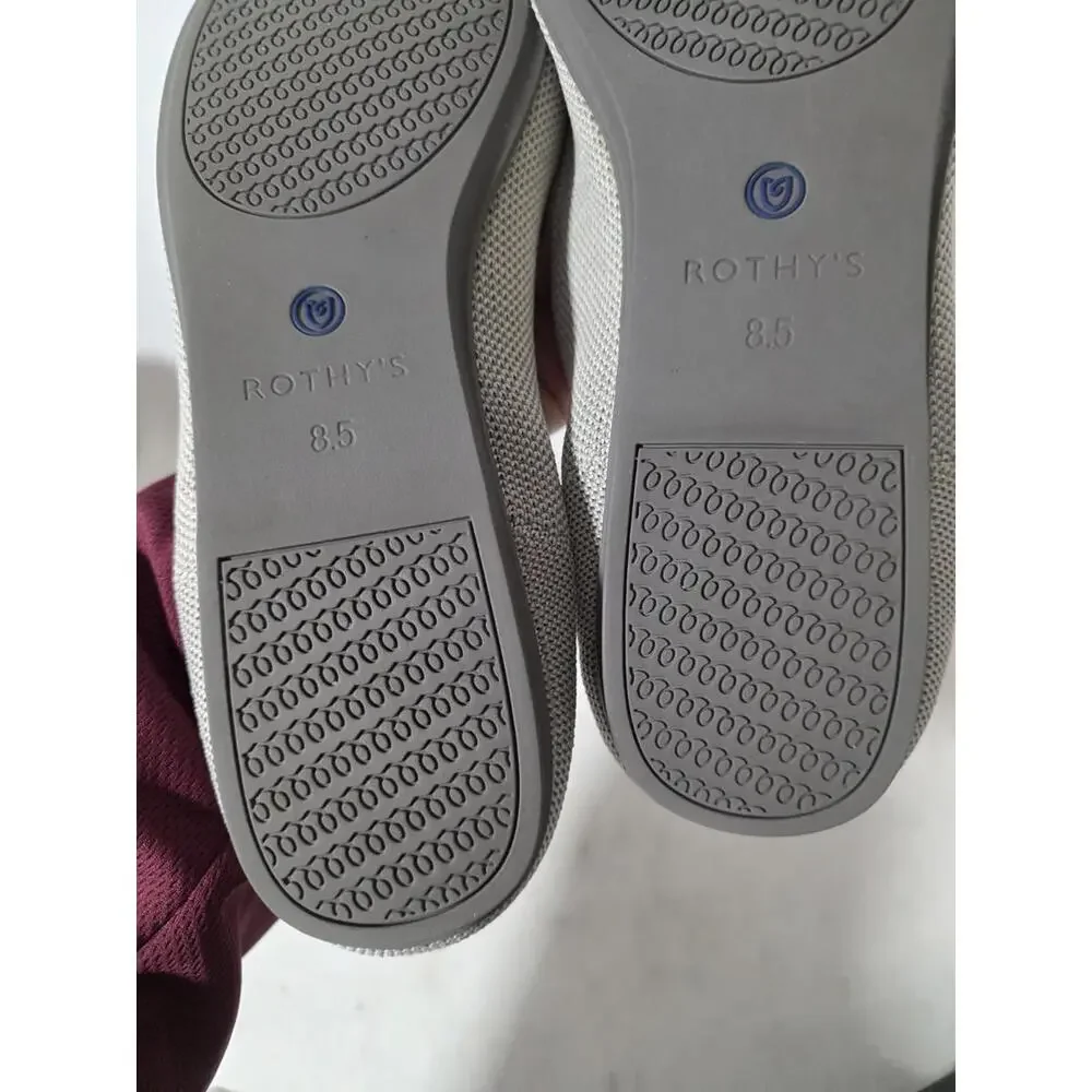 Rothy’s Birdseye Flax The Flat Slip-On Round Toe Comfort 8.5